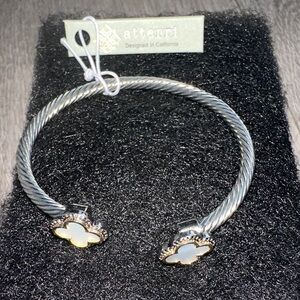 Atterri Silver and White Clover Bracelet